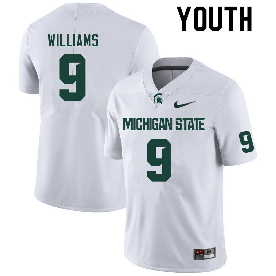Youth #9 Ronald Williams Michigan State Spartans College Football Jerseys Sale-White